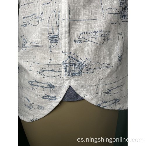 Camisa casual moderna de algodón para hombre